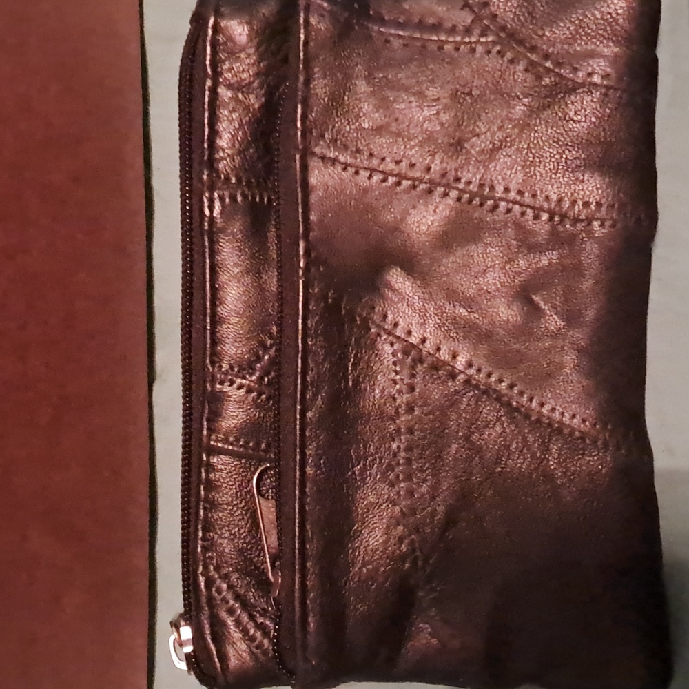 Patchwork Black Leather Clutch Wallet - image 2